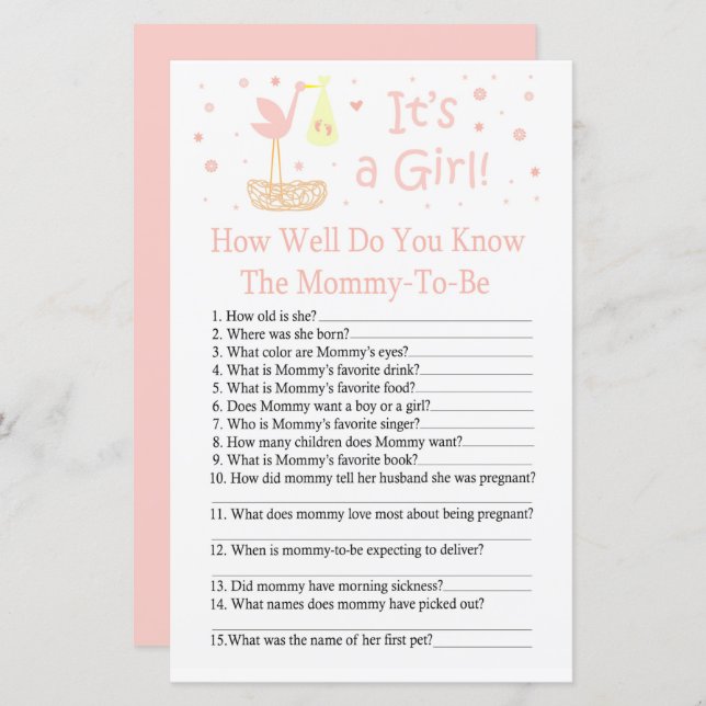 Ninho de cegonha Quão bem você conhece o jogo de c (Frente/Verso)