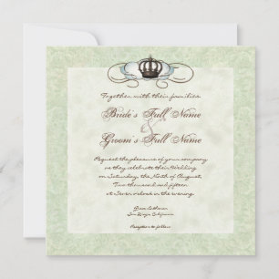 Ninho de Vintage Birds em Cadeira, Convite para Ca