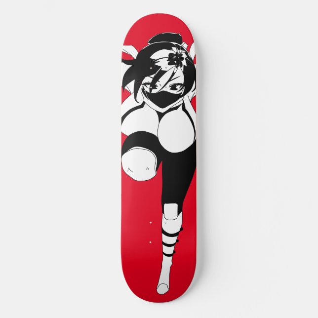 Ninja Anime Girl Skateboard (Frente)