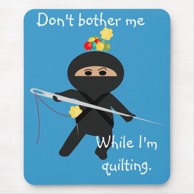 Ninja com agulha e os pinos Sewing Mousepad (Frente)