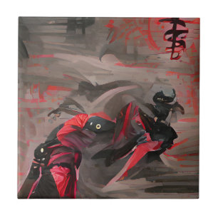 Ninja Red Death Graphics abstrato art