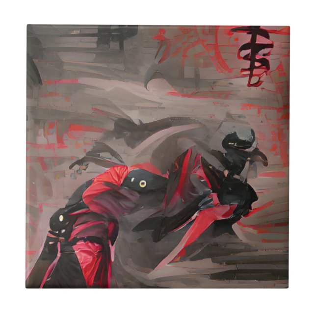 Ninja Red Death Graphics abstrato art (Frente)