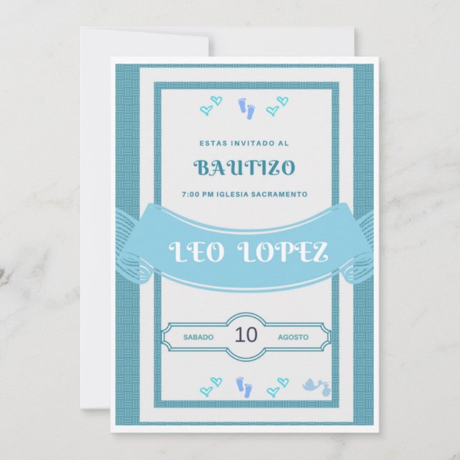 niño de Convite Bautizo (Frente)