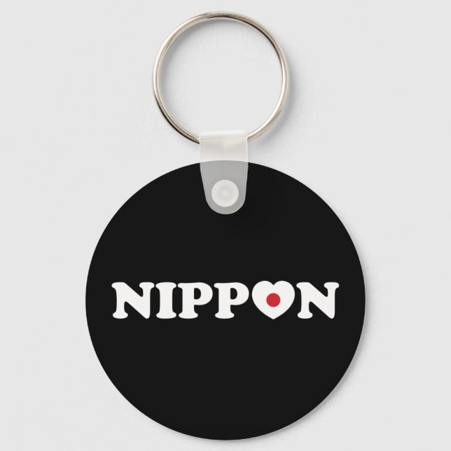 Nippon Love Heart Flag Chaveiro (Frente)