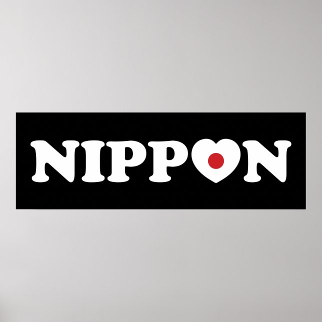 Nippon Love Heart Flag Poster (Frente)