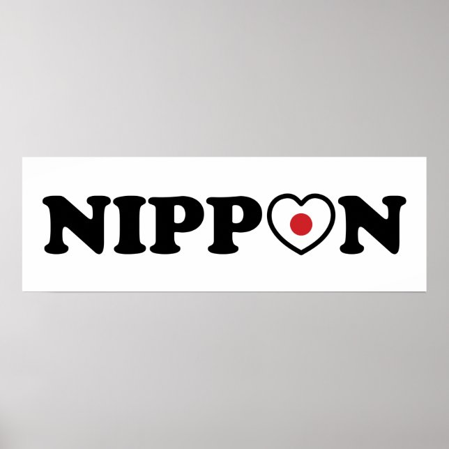 Nippon Love Heart Flag Poster (Frente)