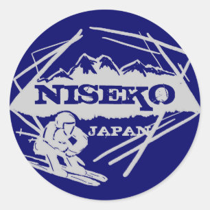 Niseko Japan Blue cinza, etiquetas de logotipo par