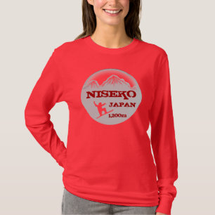 Niseko Japão - Camisa de damas de arte em snowboar