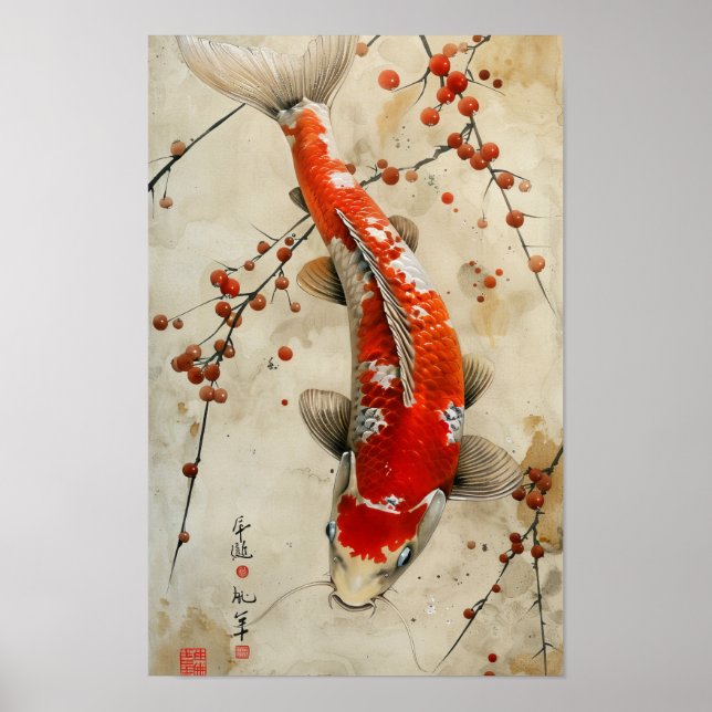 Nishikigoi Koi Fish Pond Poster (Frente)