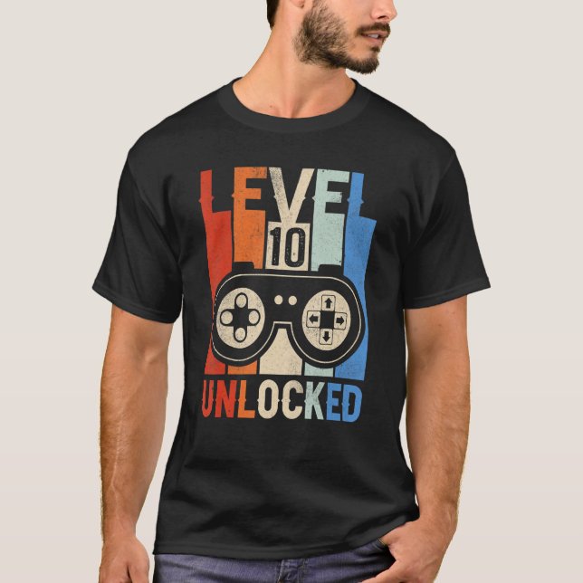 Nível 10 Camisa Desbloqueada Vídeo Gamer 10th Bir (Frente)