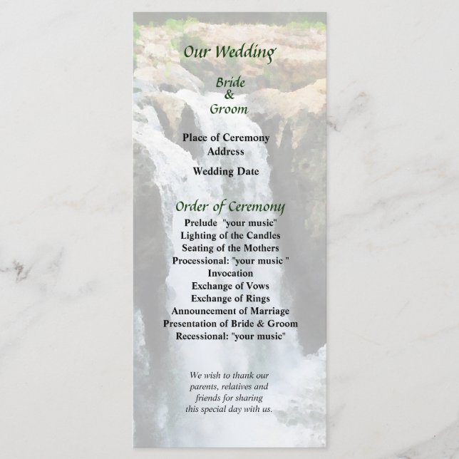 NJ - Programa Casamento de Paterson de Waterfall N (Frente)