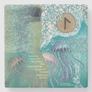 Njordr que abençoa a porta copos de pedra dos