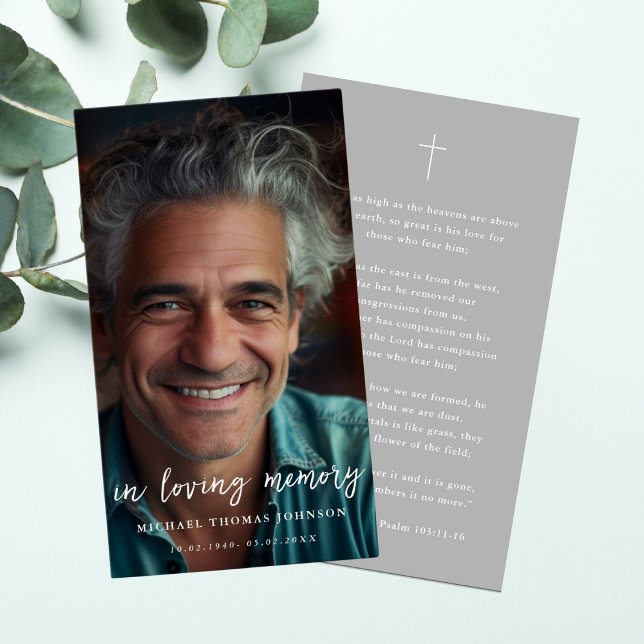 No Amor Memória Esmaecida Cartão De Oração Funeral (Criador carregado)