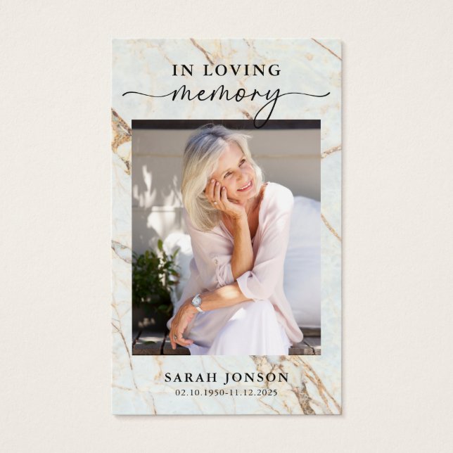 No Amor Memória Funeral Memorial Prayer Card (Frente)