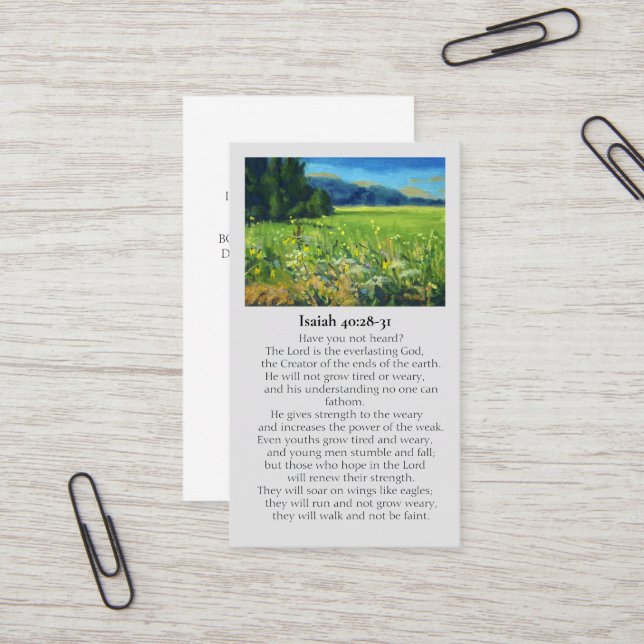 No Cartão de condolências Loving Memory Isaiah 40: (Frente/Verso In Situ)