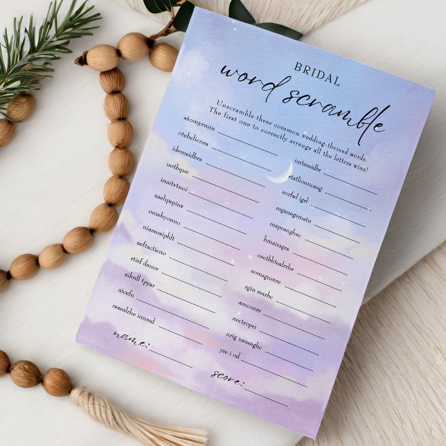 No Cartão de Jogo do Chá de panela do Word Scrambl (Criador carregado)