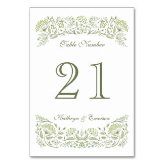 No Cartão de Mesa de Casamento da Prairie