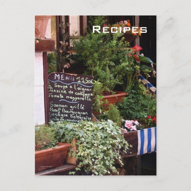 No Cartão-Postal Menu (Frente)