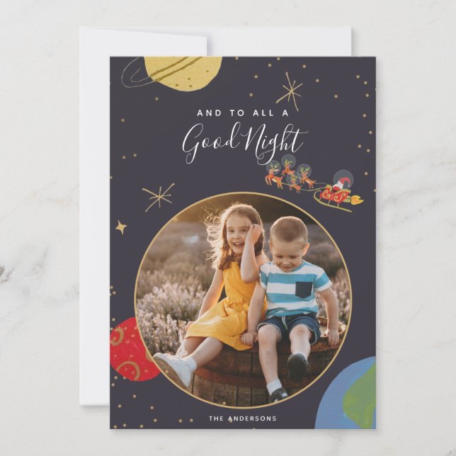 No Cartões de foto de Natal de órbita (Frente)