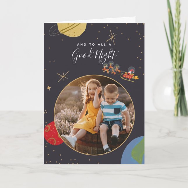 No Cartões de foto de Natal de órbita (Frente)