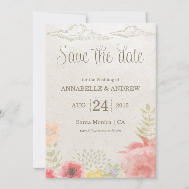 No casamento de Meadow Summer Salve o Cartão de Da (Frente)