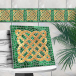 Nó celta do mosaico - mármore verde e ouro<br><div class="desc">Nó celta do mosaico - mármore verde e ouro</div>