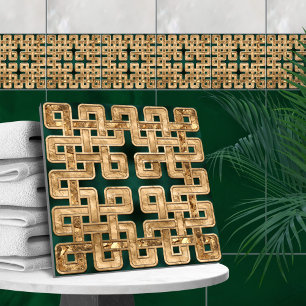 Nó celta - malaquite e ouro