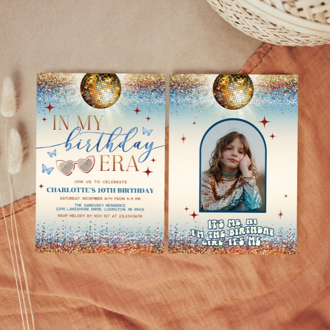 No Convite À Minha Era De Aniversário - Garota Ado (In My Birthday Era Invitation - Teen Birthday Girl)