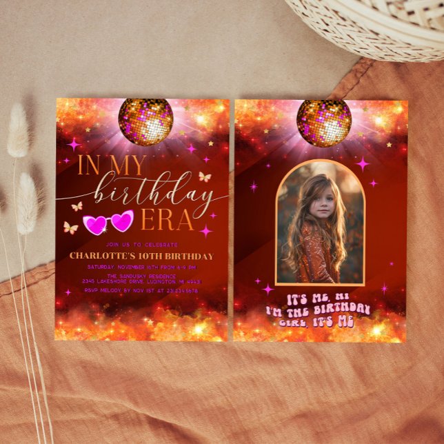 No Convite À Minha Era De Aniversário - Garota Ado (In My Birthday Era Invitation - Teen Birthday Girl)