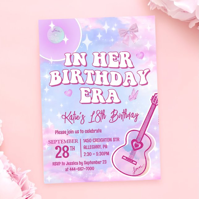 No Convite de aniversário Da Era De Aniversário (Criador carregado)