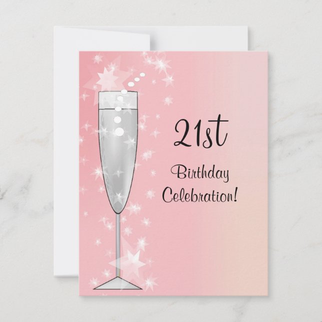 No convite de festas cor-de-rosa do aniversário de (Frente)