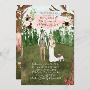 No Convite Para Casamento De Floresta - Com Pet Pu
