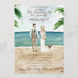 No Convite Para Casamento De Praia - Com Pet Pug