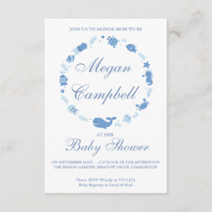 No Convite Para Chás de fraldas Marítimos