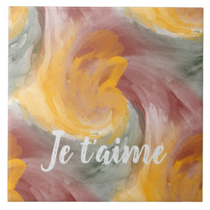 No Love French Autumn Watercolor Paint Swirls