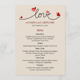 No Love Simple Elegant Text Weding Menu
