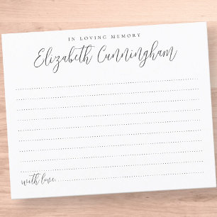 No Loving Memory Classic Simple Attendance Card