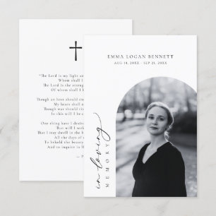 No Loving Memory Funeral Arch Photo Prayer Card