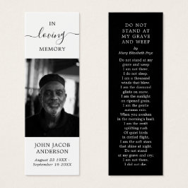 No Loving Memory Funeral Card Poem Card