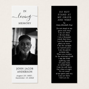 No Loving Memory Funeral Card Poem Card