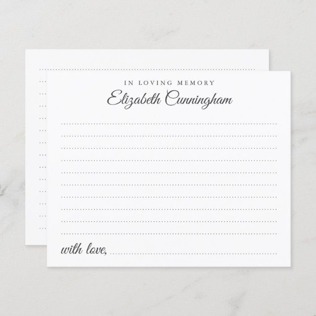 No Loving Memory Funeral Classic Attendance (Frente/Verso)