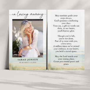 No Loving Memory Funeral Memorial Photo Prayer