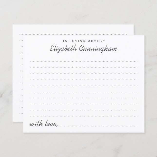 No Loving Memory Funeral Modern Attendance (Frente/Verso)