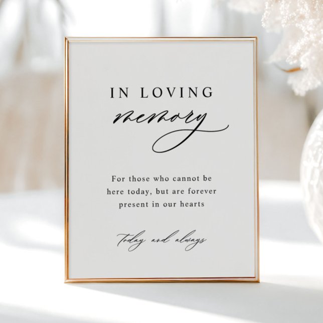 No Loving Memory Minimalist Wedding Poster (Criador carregado)