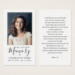 No Loving Memory Photo Funeral Prayer Card