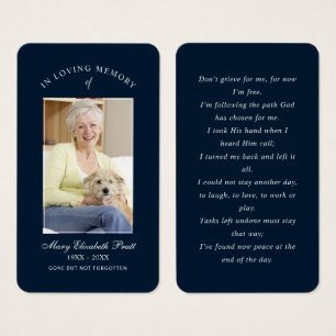 No Loving Memory Photo Funeral Prayer Card