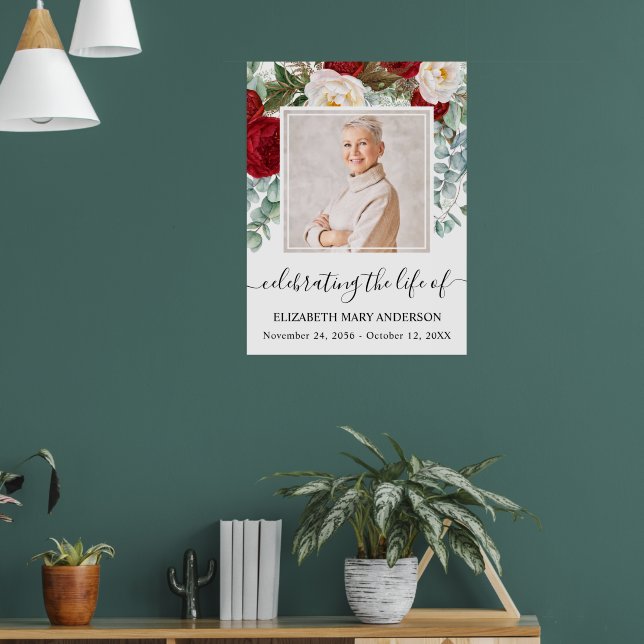 No Loving Memory Rosa vermelha Floral Photo Poster (Sala de Estar 1)