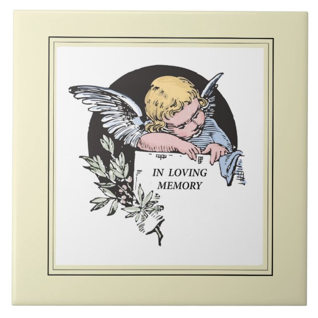 No Loving Memory Vintage Angel, Lembrança, Dourado (Frente)