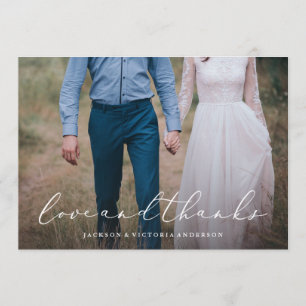 No obrigado do amor você cartão com fotos