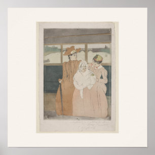 No Ônibus de Mary Cassatt - Impressão Vintage